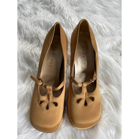 Rampage Buckle Sandal Beige chunky platform y2k heels 9 1/2 M - Picture 2 of 8